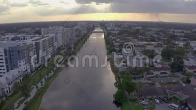 无人驾驶飞机视频孟加拉国运河迈阿密美国